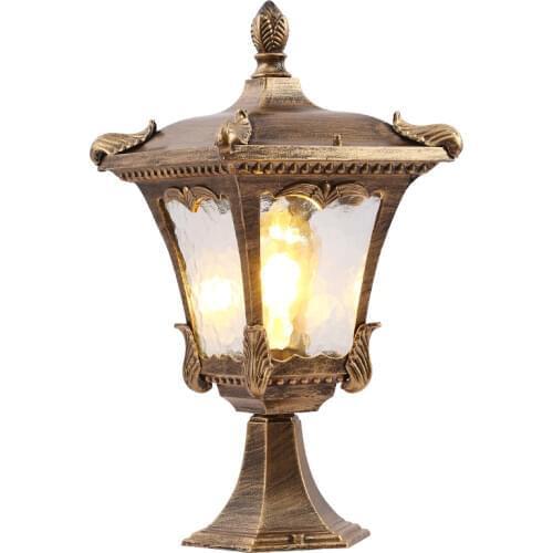 Outdoor Pillar lamp European door post step corridor lamp waterproof exterior garden yard chapiter lamps retro pillar lighting