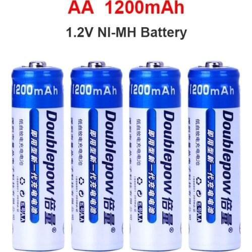 High performance AA 1200mah rechargeable NI-MH battery 1.2V AA battery for Toy thermometer mouse calculator batteries