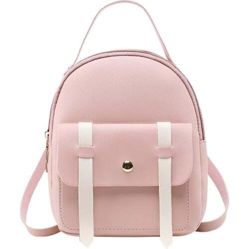 8PCS / LOT Women Mini Backpack Simple Designer Fashion Leather Backpack Cute Shoulder Bag For Teenage Girls Travel Small Bags
