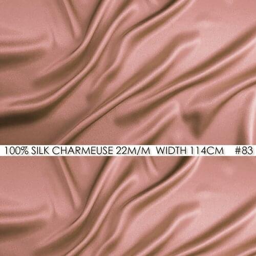 100% SILK CHARMEUSE SATIN 114cm width 22mommes Heavy Silk Fabric Wedding Dress Material Luxury Silk Fabrics Deep Pale Pink #83