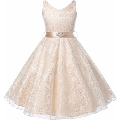 2019 Summer Baby Girl Dress Clothes Fashion Lace Sleeveless Kids Girls Princess Dresses For 5 6 7 8 9 10 11 12 Years Clothing