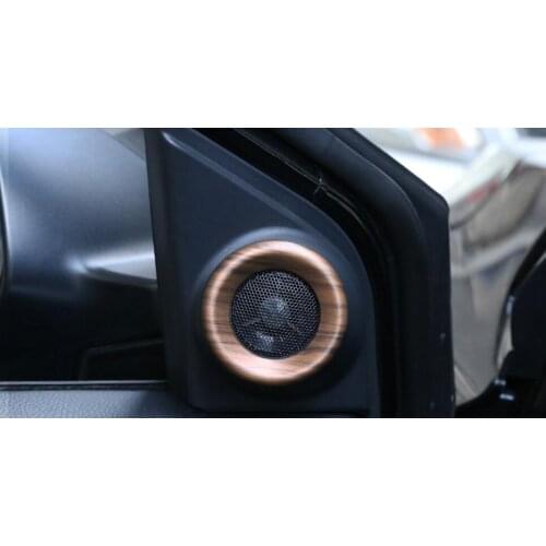 4 Pcs Wood Chrome For Honda CRV 2017 Car Interior Stereo Audio Speaker Cover Ring Sticker Cover Trims Car Styling Accessories