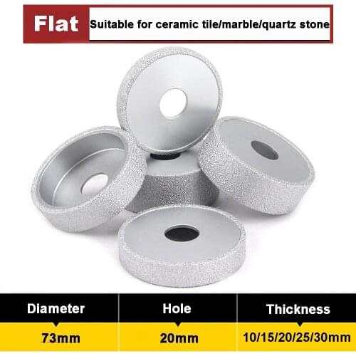 75x20mm Brazed Diamond Flat Edge Grinding Wheel 10/15/20/25/30mm Thick For Stone Marble Ceramic Concrete Angle Grinder