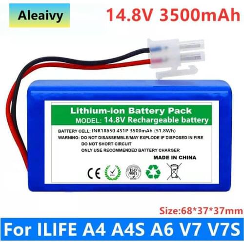 1-3PCS New!Rechargeable ILIFE Battery 14.8V 2800mAh robotic vacuum cleaner accessories parts for Chuwi ilife A4 A4s A6