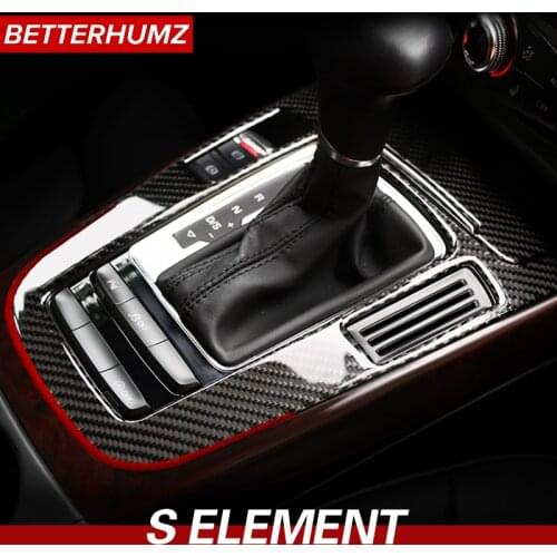 For Audi A4 A5 Q5 Carbon Fiber Car Center Control Gear Shift Panel Decorative Trim Cover Left-Hand Driver Interior Accessories
