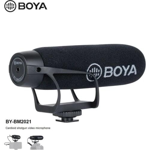 BOYA BY-BM2021 Cardioid On Camera Microphone for DSLR Nikon Canon Camcorder Phone Microphone with 3.5MM TRS TRRS Cable Adapter