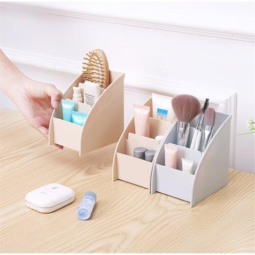 3 Grid TV Remote Control Holder Tea Table Storage Box Desktop Tidy Home Office Stationery Phone Organizer