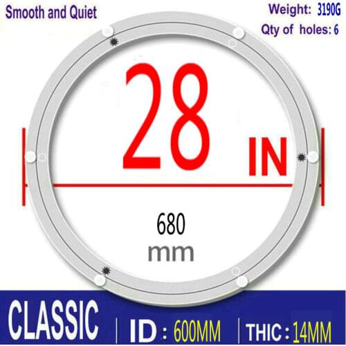 HQ CLASSIC 28 inch 680mm OD Muted and Smooth Ball Bearing Turntable Swivel Plate Aluminium Alloy Lazy Susan