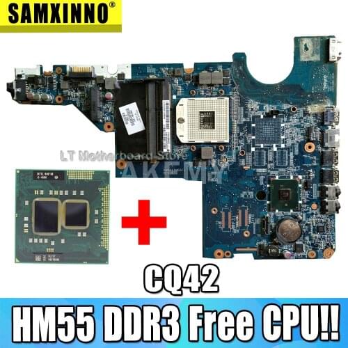 Akemy Main board 595184-001 For HP CQ42 CQ62 G42 G62 Laptop motherboard HM55 DDR3 Free CPU
