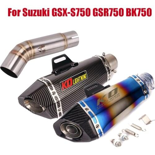 Modified Exhaust System Pipe Muffler 51mm Slip On Motorcycle Mid Connect Pipe Link Section For Suzuki GSXS750 GSR750 BK750
