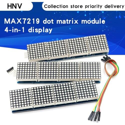 MAX7219 Dot Matrix Module For Arduino Microcontroller 4 In One Display with 5P Line