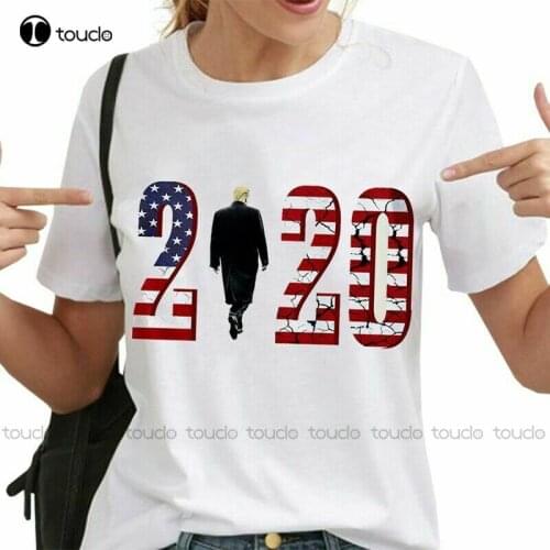 Men Women T-Shirt Trump 2020 Back View Funny Couple Short Sleeve Tops Us Stock White T Shirts For Men