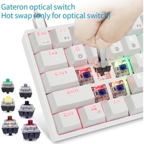 2021 New SK61 Portable 60% Mechanical Keyboard Gateron optical Switches Backlit Hot swap