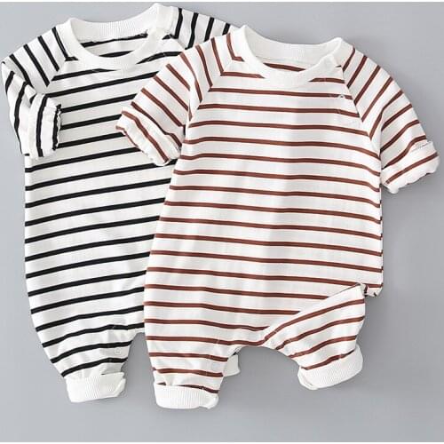 Baby clothes newborn one-piece romper spring and autumn cotton romper baby striped romper baby boy girl baby romper romper