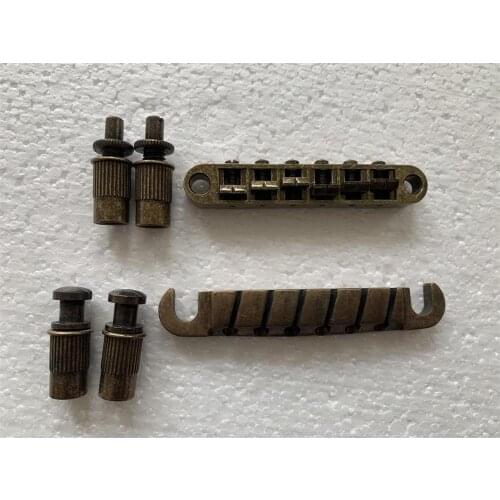 1 Set Original Genuine Antique Gold IBZ Tune-O-Matic Electric Guitar Bridge& Tailpiece #L014