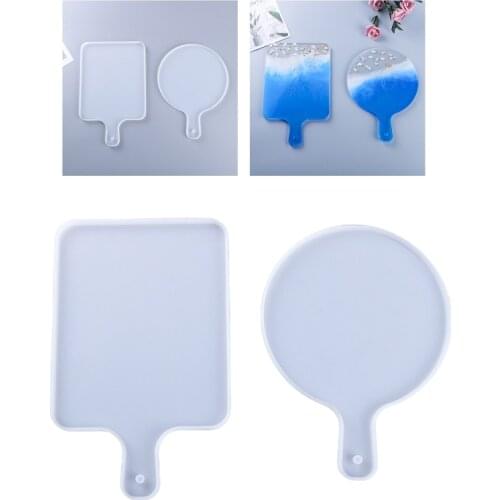 Serving Board Tray Crystal Epoxy Resin Mold Coaster Plate Casting Silicone Mould B36D