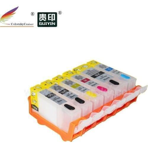 RCC670-6) refillable refill ink cartridge for Canon PIXMA MG7760 MG7765 MG7766 PGI-670 PGI670 PGI 670 BK BK C M Y GY