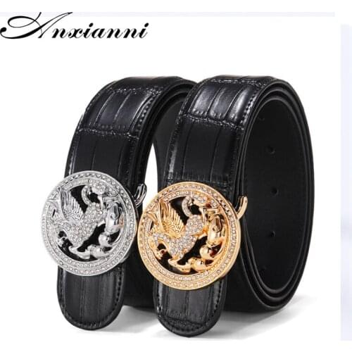 Unique Design Smooth Buckle Belt Cow Cowhide Belts for Men luxury Crocodile pattern copper high quality genuine leather belts