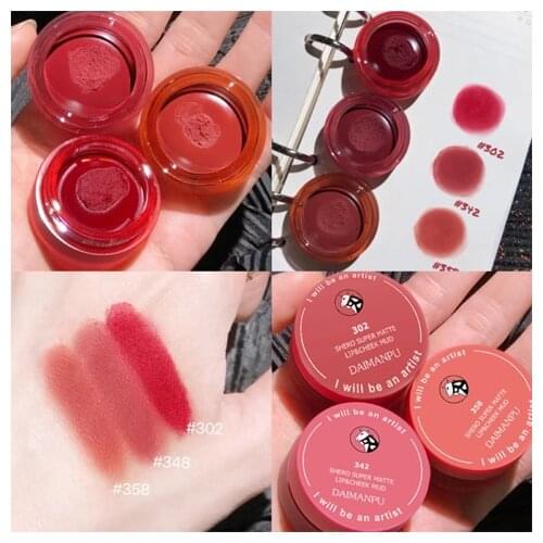 Sexy red lip mud for lip makeup Rose red beans colors long lasting waterproof moisture silky matte lipstick cream AC392