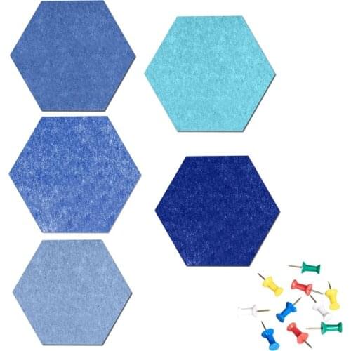 Hexagon Felt Pin Board Self Adhesive Bulletin Memo Photo Cork Boards Colorful Foam Wall Decorative Tiles