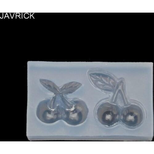 Cute Cherry Hairpin Earrings Pendant Silicone Resin Mold Jewelry Making Tools