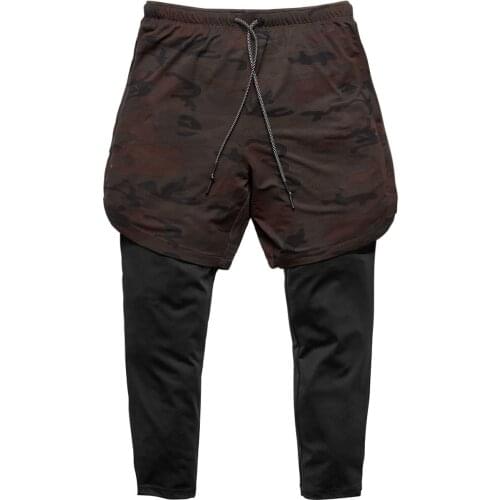 Joggers Sweatpants New Men 2 in 1 Skinny Pants Leggings Double Layer Sportswear Male Gym Fitness Running Quick Dry Track Pants