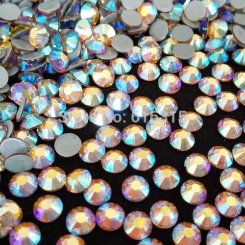 Ss20 Color Colorado Topaz AB hot-fix loose rhinestone motif strass 288pcs per bag,Nail Art,Shoes Use flat back rhinestone
