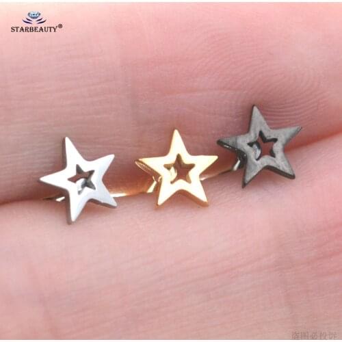 Starbeauty 1pc Mini Star Earrings Helix Studs Tragus Ear Piercing Orelha Gold Color Cartilage Piercing Daith Earrings Jewelry
