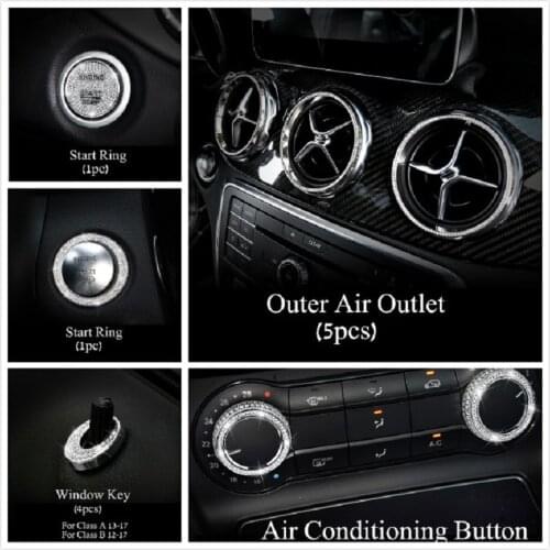 Car Styling Sticker Protective Film Crystal Imitation Diamond Interior For Mercedes Benz A B Class GLA200 CLA220 CLA260 CLA200
