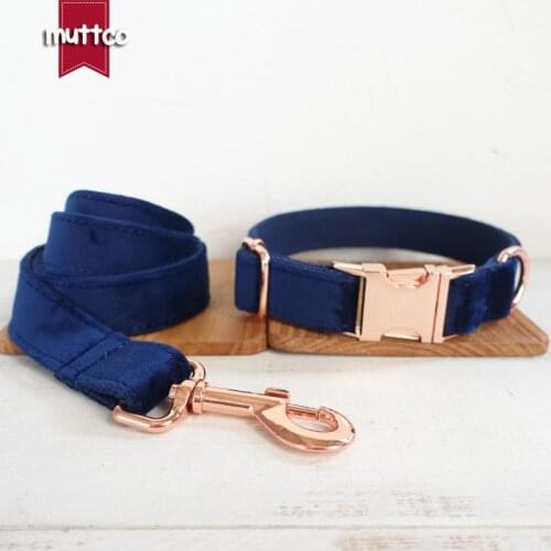 MUTTCO adjustable pet collar walking training leash THE SAPPHIRE metal buckle puppy collar pet supplies 5 sizes UDC078M