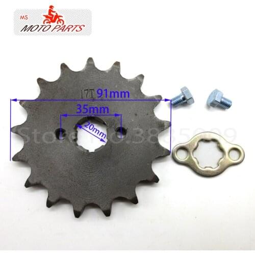 Front Engine Sprocket 530# 17T Teeth 20mm For 530 Chain With Retainer Plate Locker Motorcycle Dirt Bike ATV Parts