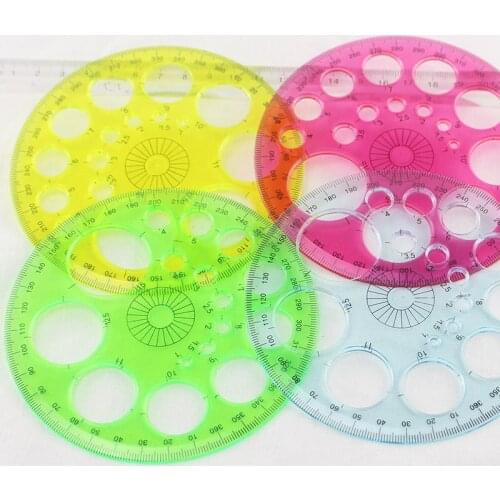 1Pc 360 Degree Round Ruler Transparent Circle Protractor Stationery Sewing Drawing Master Template Office School Drafting Supply