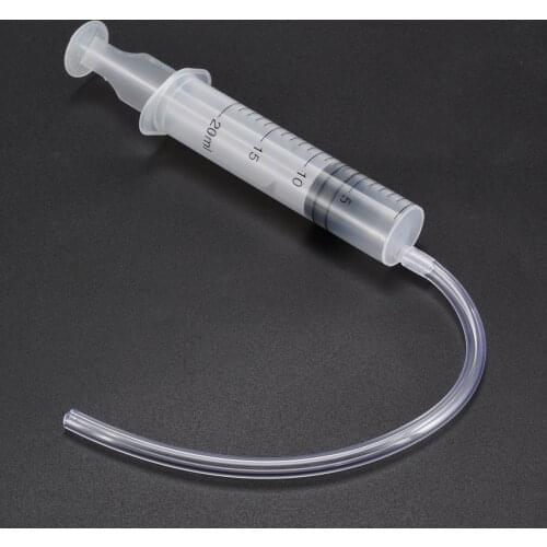 1 Piece Transparent Syringe 20ml Plastic Profession Dosing Syringe 1ml Graduated With 18cm Flexible Silicone Tube