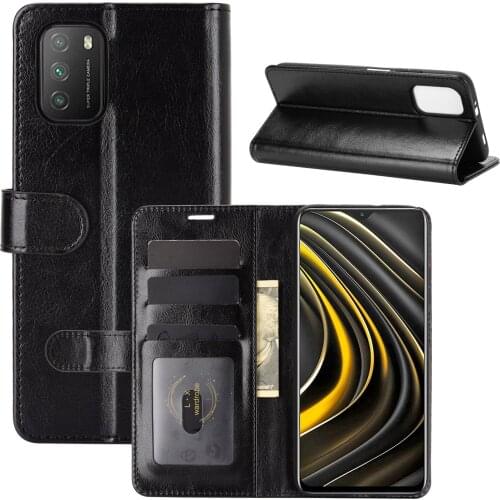 10pcs/lot R64 Wallet Leather Stand PU+TPU Case For Xiaomi POCO M3 POCO X3 POCO X3 NFC