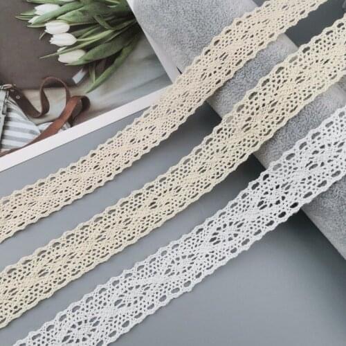 10Yards Cotton Ribbon Vintage Lace Trims Bridal Wedding Sewing Lace Fabric Trim for Gift Wrapping DIY Craft Wedding Decoration