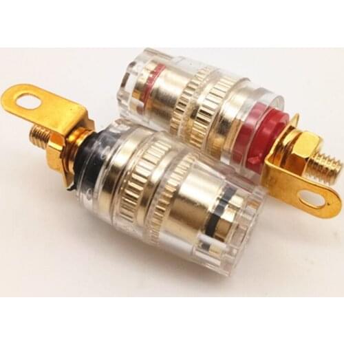 2Pcs 4mm Copper Banana Plug 32mm Crystal Binding Post socket connector 520 for Audio Speaker Amplifier Terminals Connector