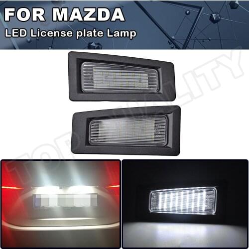 2Pcs LED Number License Plate Light Lamps For Mazda3 Mazda 3 Gen3 Axela 2014-2018 CX-3 2016-up B45A-51-2L0 OEM Replacement