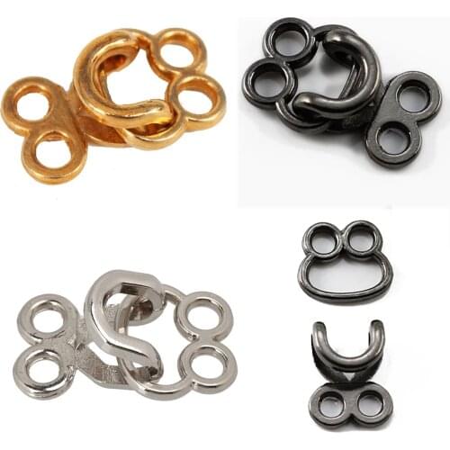 20pieces Craft Gold Metal Waist Extender Hooks & Eyes Clasps Sewing Garment Sewing Clasps Button for Bag Clothes Hooks K115