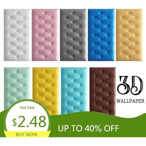 3D Wallpaper Self Adhesive Woodr Grain Wall Sticker Soft Package Kindergarten Walls Decoration Waterproof Foam Wall Sticker