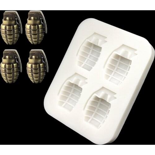 4 Hand Grenades Silicone Mold Sugarcraft Chocolate Cupcake Fondant Cake Decorating Tools