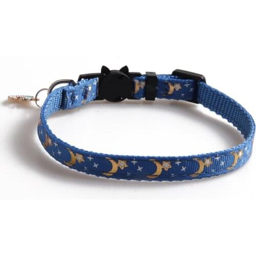 65PCS / LOT Pet Collar Ribbon Cat Collar Star Moon Pendant Dog Cat Adjustable Neck Strap Pet Supplies