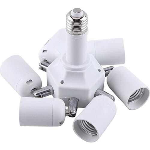 7 Heads E27 110V 220V Extended Adjustable LED Track Down Lights Bulbs Converter Socket Splitter Adapter Holder Ceiling Lamp Base