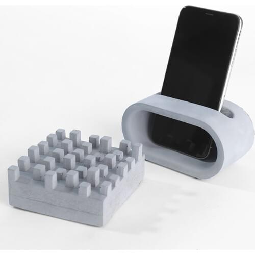 Silicone Concrete Mold for Mobile Phone Holder Handmade Cement Mould