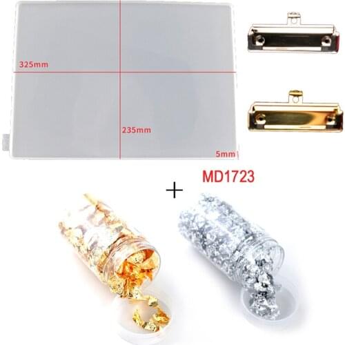 Shiny Resin Folder Drawing Board Silicone Mold Gold Foil Package DIY Folder Drawing Board Silicone Resin Mold