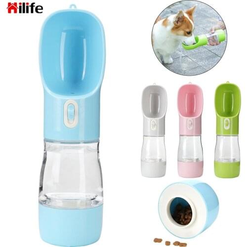 2 in 1 Pet Water Bottle Feeder Bowl Portable Dog Water Bottle Food Feeding Water Dispenser