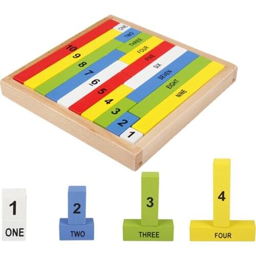 Montessori Jigsaw Wooden Toys 1~10 Number Letter Wooden Blocks Basic Mathematical Operations Learning Number Teaching AidsToys
