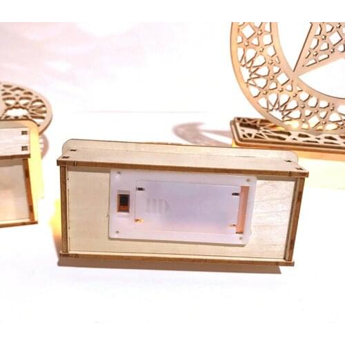 DIY Wooden Moon Candle Light Lamp Pendant Eid Mubarak Ramadan Decor For Home Living Room Ornament XHC88