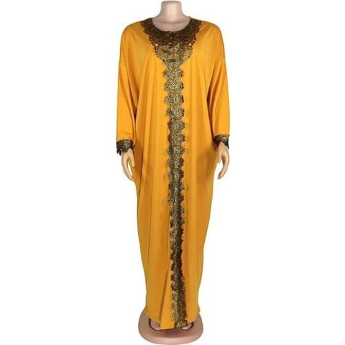 Elegant Embroidery O-Neck Muslim Dress Dubai Abaya for Women Caftan Marocain Kaftan Islam Robe Eid Mubarak Ramadan Abaya Dress