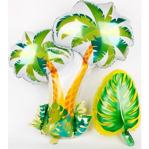 Large Size Palm Tree Foil Balloons Summer Beach Coconut Tree Palm Leaves Cactus Helium Globos for Hawaii Party Decor Kids Globos