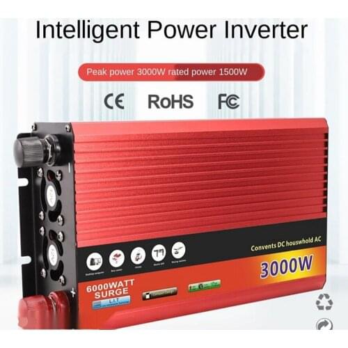 Power Inverter 3000 Watt Pure Sine Wave12V 24V DC 220V AC for Car Home Truck